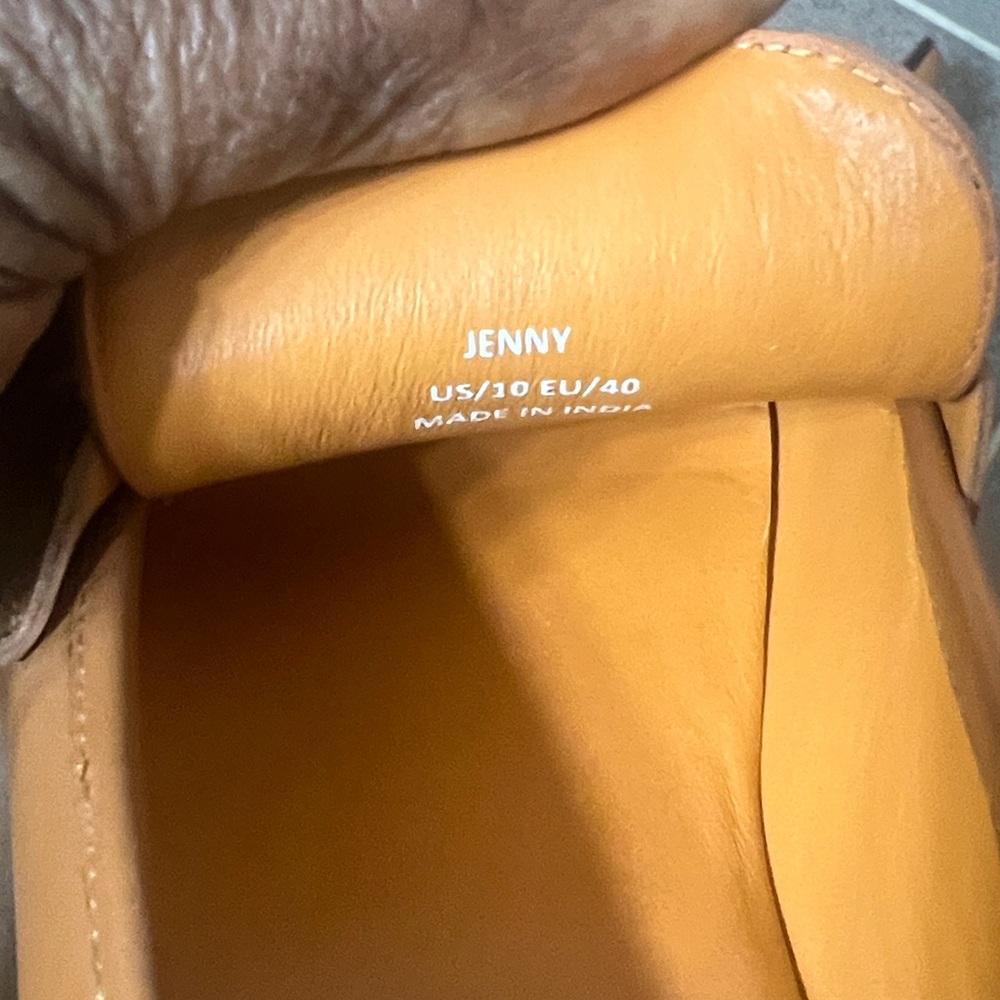 SAINT G Women’s Jenny Loafer Pump Sz 10 Cuoio Brown Leather Brushed gold  Metal - Picture 7 of 7